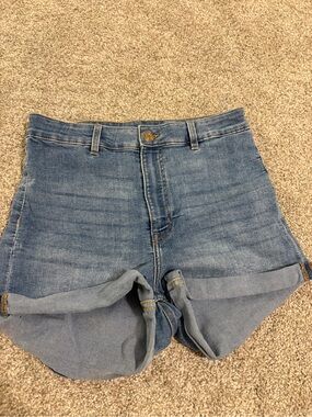 H&M Light Blue Rolled-Hem Denim Shorts